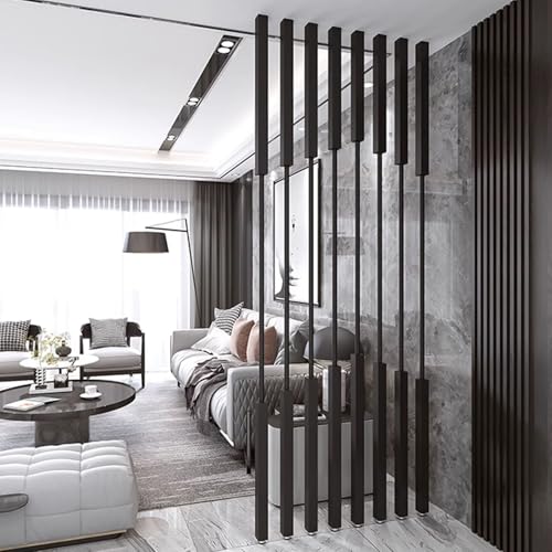 Separación de ambientes Columna de partición de Pared, Listones de Metal, Poste Divisor de Piso a Techo, Pantallas de privacidad Protectoras móviles 5/8 Piezas(8pcs-C,220cm/87in/7.2ft)