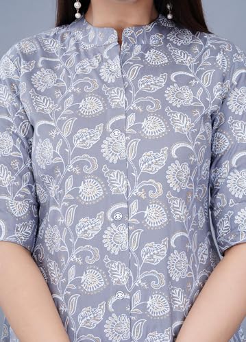 Image of Women Printed Collar Neck Half Sleeve Regular Fit Formal Kurti for Women's