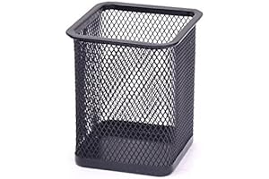 Jackie Black Round Steel Mesh Style Pen Pencil Cup Desk Organizer Holder...