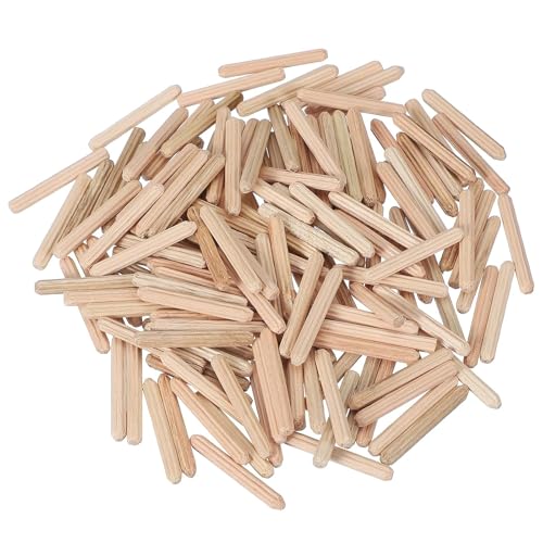 BIVYAX 200 Tarugos de Madera, Clavijas de Madera Maciza de Haya, 4mm*30mm Espigas de Madera para Carpintería, Conectores de Madera para Muebles, Estanterías, Bricolaje y Reparaciones de Madera