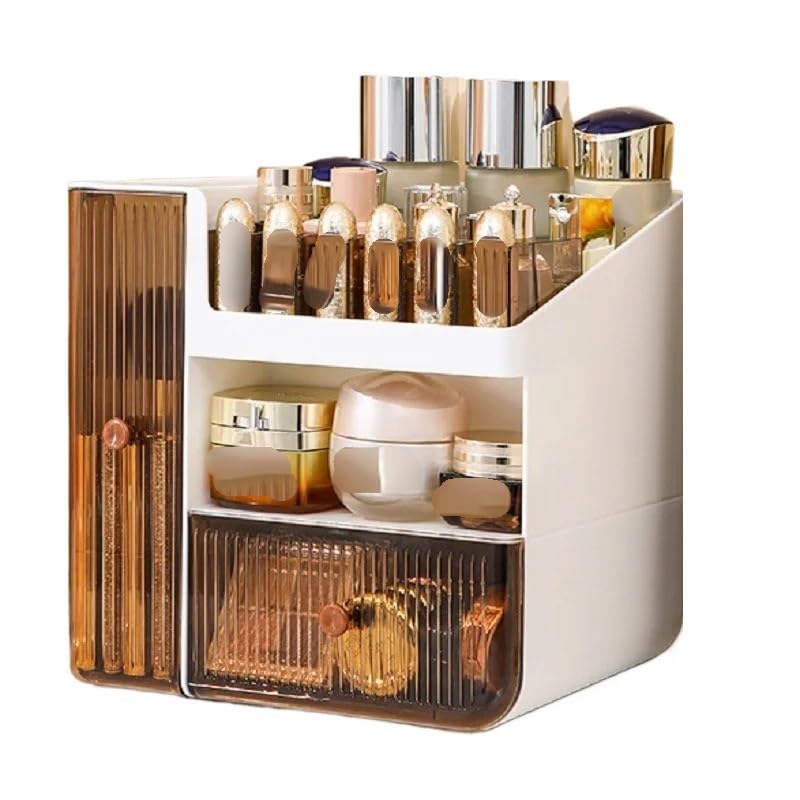 Rangement Maquillage Boîte de Rangement cosmétiques Grande capacité, organisateurs, Commode Bureau, étui Maquillage Anti-poussière(Style B)