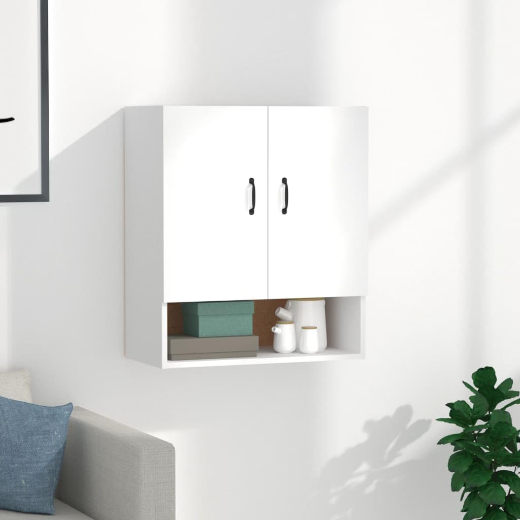 vidaXL Wandschrank Hängeschrank Lagerschrank Bücherschrank Schrank Aufbewahrungsschrank Wohnzimmer Schlafzimmer Weiß 60x31x70cm Holzwerkstoff