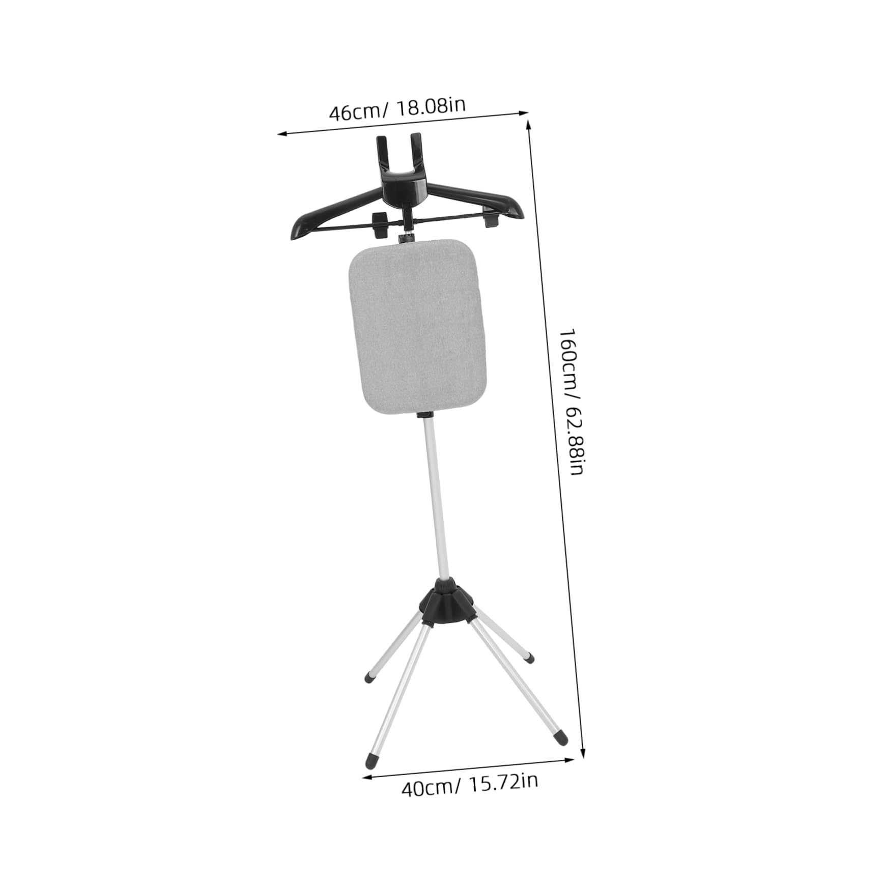 Cabilock Perchero de Vapor Plegable para Ropa Tabla de Planchar Integrada, Soporte Estable de Aleación de Aluminio y Base de Cuatro Patas, Adecuado para Planchado Vertical