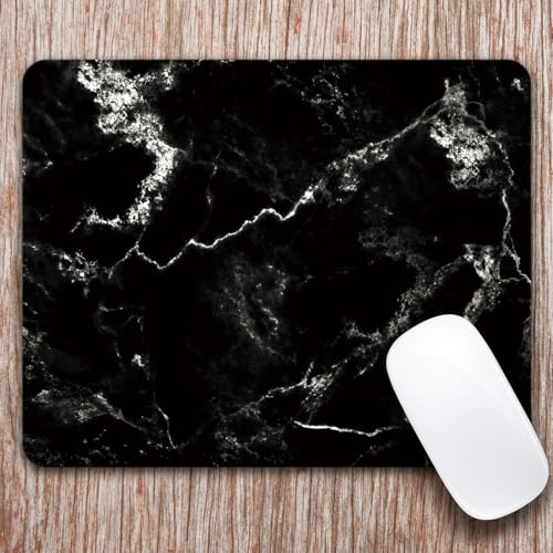 Image of Audimi Mouse Pad Medium Mouse Mat Anti-Slip Base for PC Office Working Gaming, Black Marble
