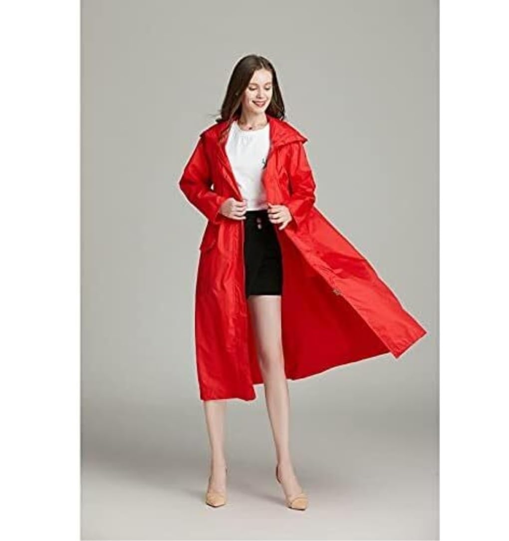 Capa de Lluvia Reutilizable Chubasquero Largo Para Mujer, Capucha Impermeable, Ponchos De Abrigo Para La Lluvia Para, Chaquetas A Prueba Viento Para Ropa de Agua para Exteriores
