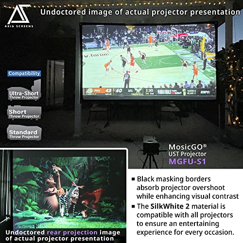 Image of Akia Screens 125 Inch Portable Projector Screen with Stand, 16:9 HD Front Rear Projection, Foldable Indoor Outdoor Movie Screen with Carry Bag - AK-OPS125H-X
