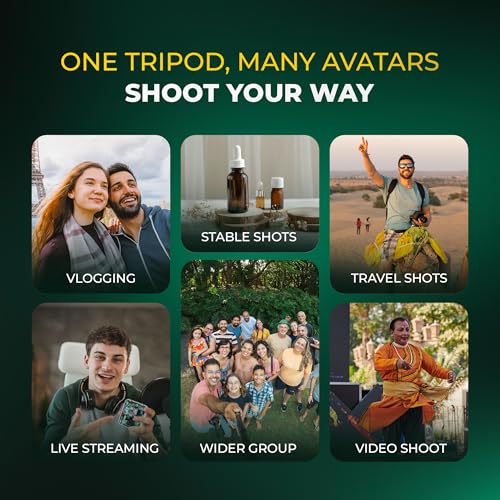 Image of Digitek (DTR 350 SS) Magnetic Selfie Stick Tripod with 10m Bluetooth Remote, Pocket-Sized Design, 1Kg Max Load, 360 Rotation, Magnetic Phone Mount, Ideal for Travel and Vlogging