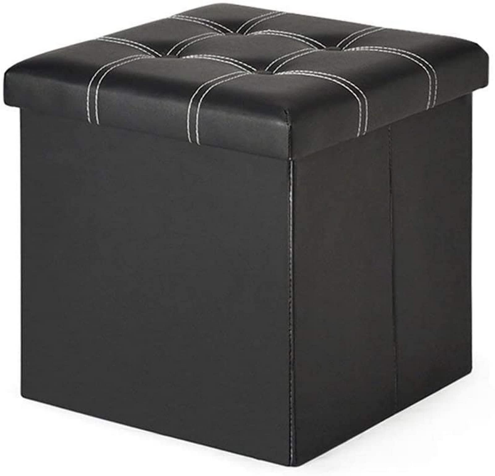 Ottoman de rangement pliable noir pour éliminer le désordre dans le salon