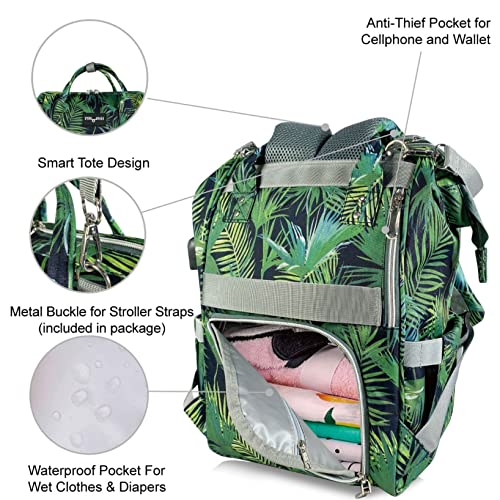 Mr. Peanut's Tili Dili Premium Diaper Backpack with USB Charging Port (Tropical)4