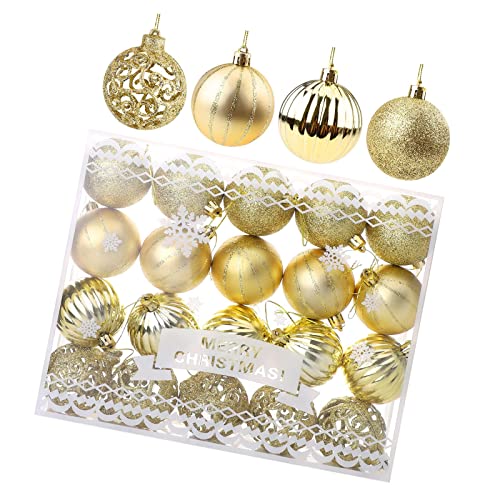 MAGIC 6 Weihnachtskugeln Zapfen - Bruchfest Christbaumkugeln Gold 9cm