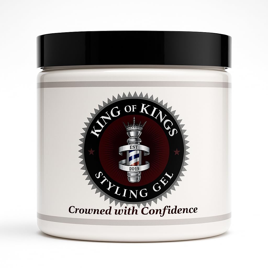 King of Kings Styling Gel - Original 16OZ Water-Based, No Flaking, No Alcohol, Professinal Hold Hair Gel for Men & Women – Long-Lasting Shine & Definition – Professional Barbershop Quality