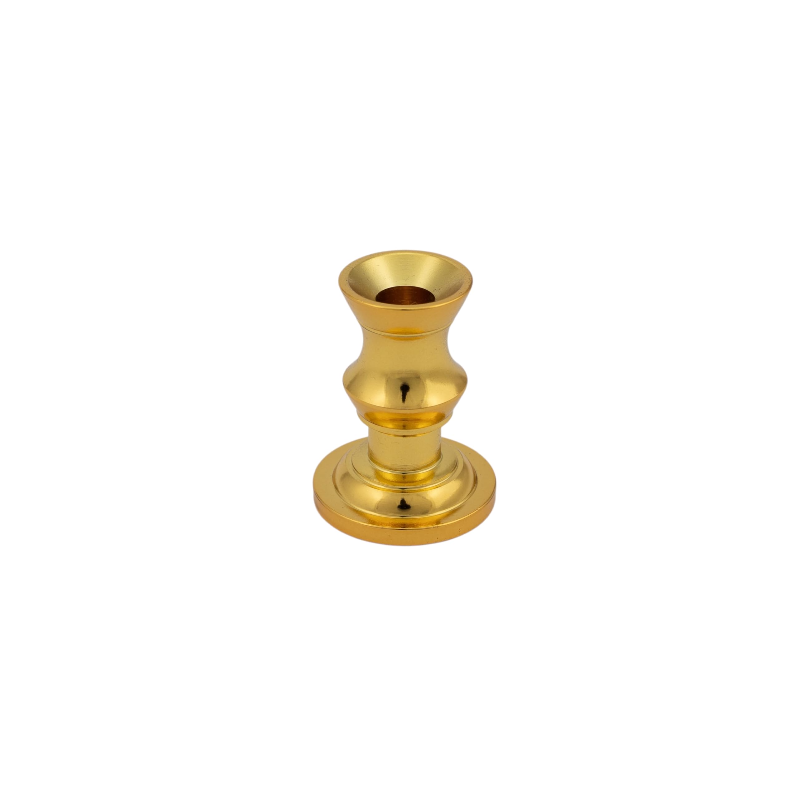 Mini Brass Candle Holder, Miniature Candlestick for Thin and Skinny Candles (1-Pack)