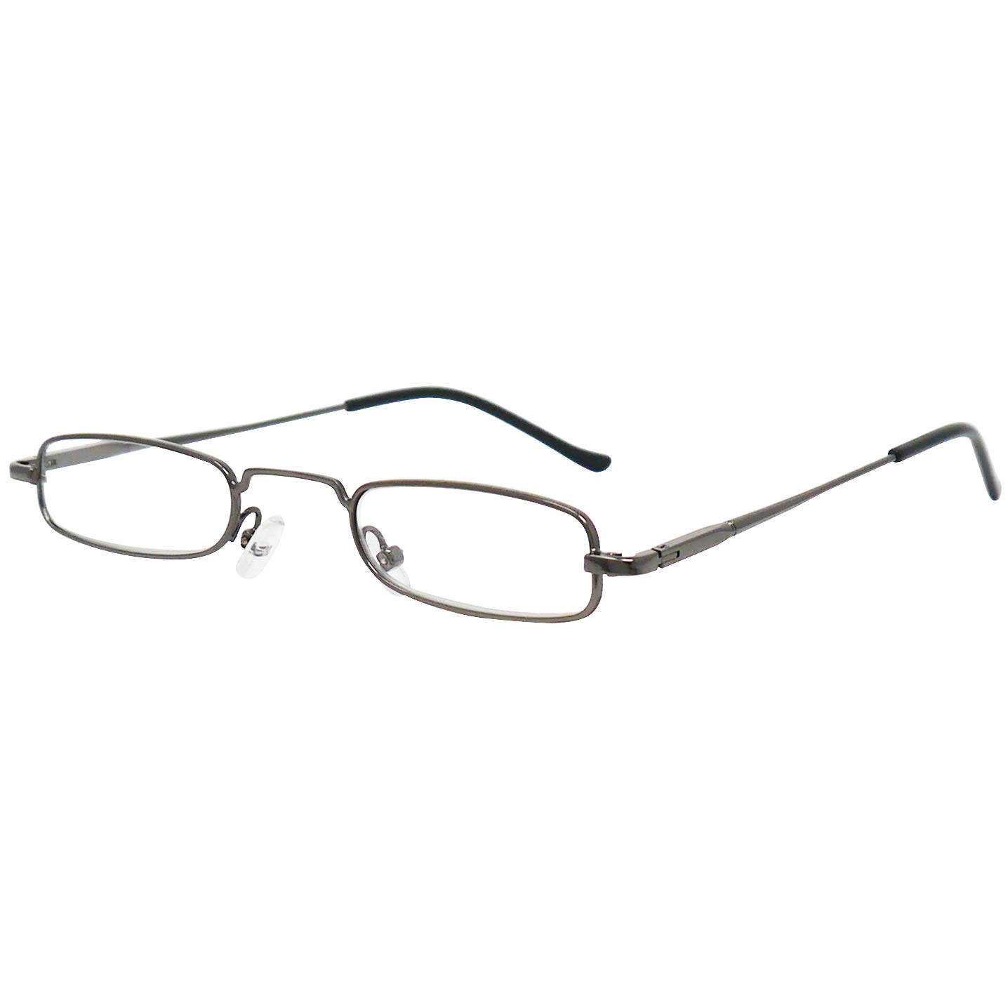 Wąskie metalowe mini okulary do czytania, rama ze stali nierdzewnej, z aluminiowym etui na okulary, pomoc w czytaniu, płaskie, damskie i męskie