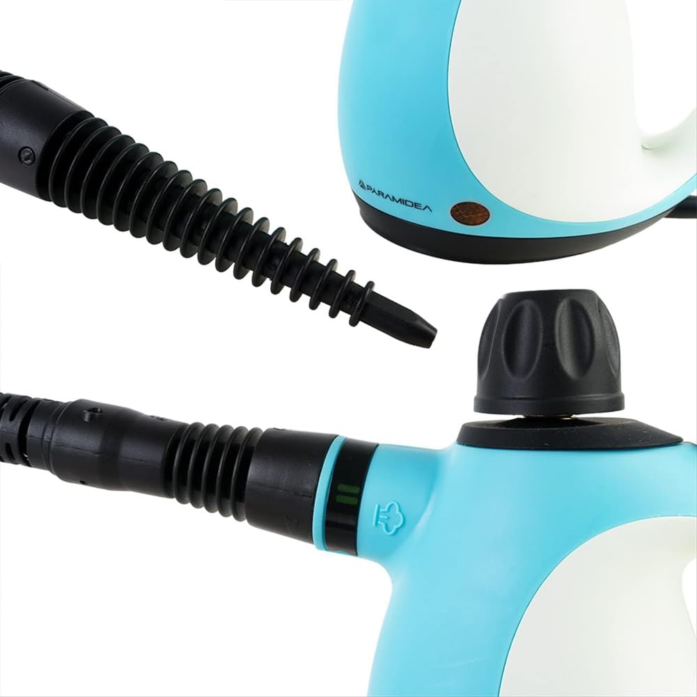 BAKAJI Pulitore a Vapore Portatile, Vaporizzatore con Manico Ergonomico, Potenza 1050 Watt, Capacità 0,25 litri 4 Accessori, Ideale per Cucina, Pavimento, Bagno, Lavandino e Disinfettare Piccoli Spazi