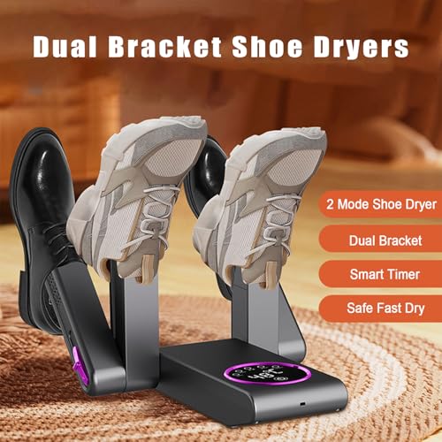 Secador de calzado plegable para 2 pares, control de olor y temporizador miniatura 2