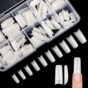 SAVILAND Acrylic Nail Tips: 10 Size for Acrylic French Nail Tools Natural Nails Tips Square Long Gel Tips Professional Gel Nail Extension Manicure Salon At Home