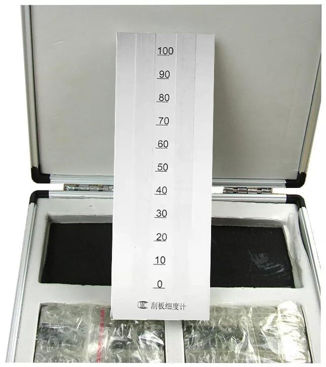 Grindometer Fineness Gauge Professional Fineness of Grind Gauge with 2 Scrapers Stainless Steel Range 0-100μm Indexing Value 5μm