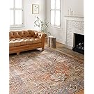 Loloi II Loren Terracotta/Sky 5'-0" x 7'-6" Area Rug