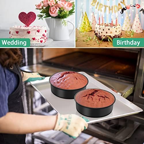 TeamFar 6 Inch Round Cake Pans, Round Baking Layer Cake Pan Set of 3, with Non-Stick Coating Stainless Steel Core for Birthday, Party, Wedding, Healthy & Heatproof, Release Easily & Easy Clean - Thumbnail 5