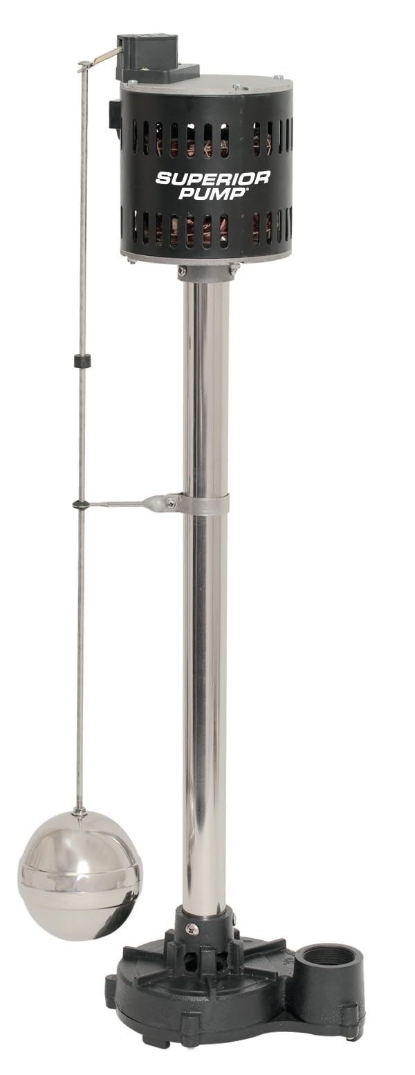 Superior Pump 92551 1/2 HP Cast Iron Pedestal Pump , Black