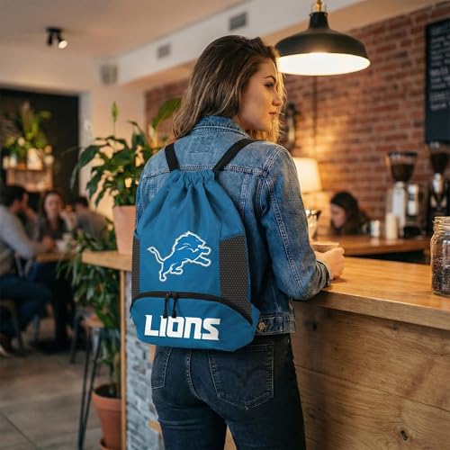 Image of NFL Detroit Lions Cinch Bag - Standard Logo Drawstring Backpack