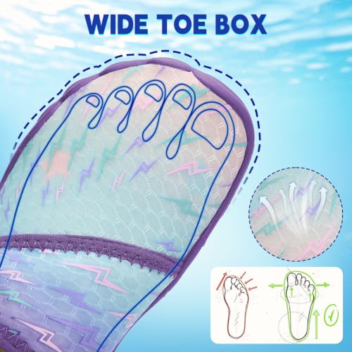 Image of Kids Water Shoes Boys Girls - Wide Toe Box Quick Dry Barefoot Shoes Breathable Non Slip Aqua Athletic Sneakers for Swim Beach Pool Kayak Hiking Sand Walking Travel Essentials (Little Kid /Big Kid)