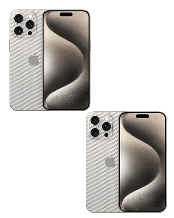 Image of (Pack of 2) Compatible with Skin Sticker /Vinyl wrap /Protective Film Mobile Back Skin Carbon Fiber 3D Transparent by Candeal Mizhan(Only Back) (Apple, Apple iPhone 15 Pro max)