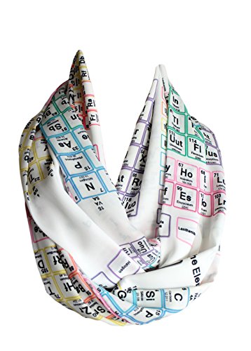 Etwoa White Chemistry Periodic Table Infinity Scarf Geeky Scarf2