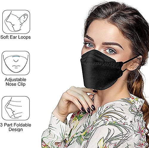 100Pack Black Phifa-Kf94 4 Layer Filter Protective Disposable Face Mask For Adult Mens & Women Home Office Safety Cover #TOP1