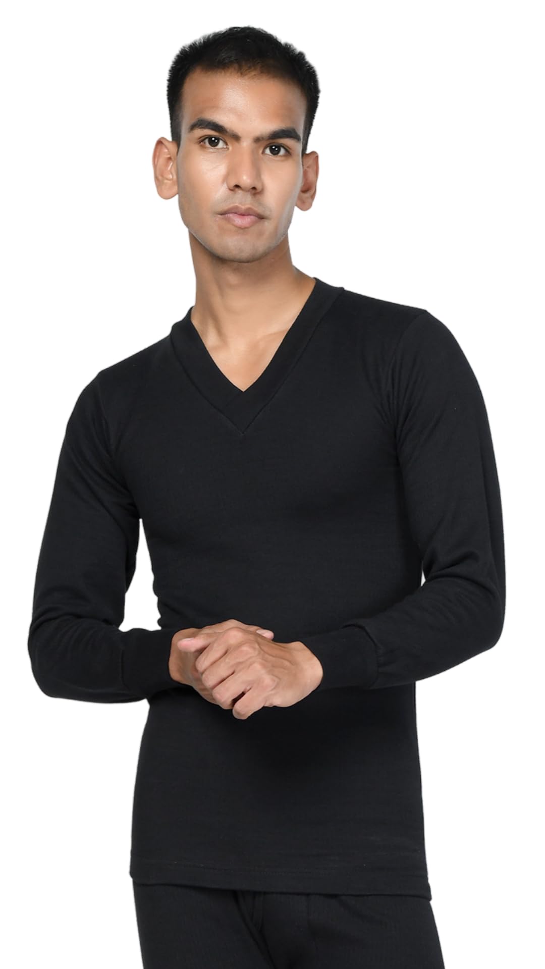 Body Guard Men's V-Neck Thermal Wear, Pack of 1 Premium Merino Wool Thermals & Inner Wear for Winter, Size: XS-XXL-image-36