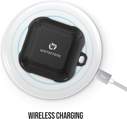 Miniatura 5 de Whitestone - Carcasa protectora de cuerpo completo con mosquetón diseñada para Galaxy Buds 2Galaxy Buds ProGalaxy Buds Live, color negro