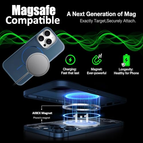 Image of AIBEX Ultra-Thin Mag-Saf Back Cover Case Compatible with iPhone 15 Pro Max| Slim Fit Scratch-Resistant Matte | Magnetic Wireless Charging | Microfibre Lining | Camera Protection (PC Material) - Black