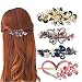 4 Packs Heart Shaped Crystal Butterfly Flower Vintage Hair Barrettes Peacock Rhinestones French Hair Clip Bridal Wedding Formal Event Jewelry Accessory for Women Girls