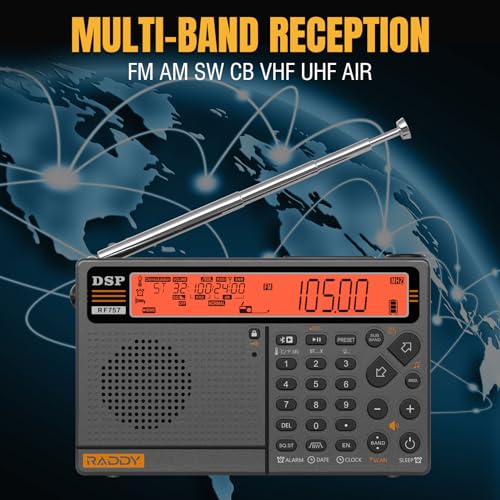 Radio Raddy RF757 APP Control AM FM SW VHF UHF CB Aerea 1000 Presets - Imagen 4