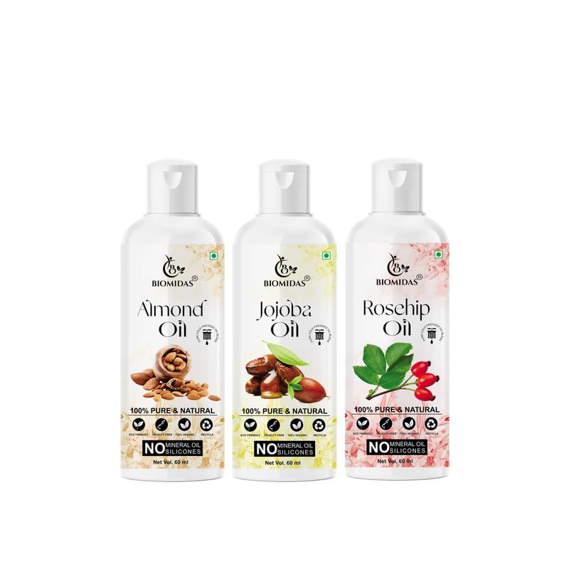 100% Pure Almond Oil & Jojoba Oil & Rosehip Oil 60ML Combo (Pack Of 3)-image-47