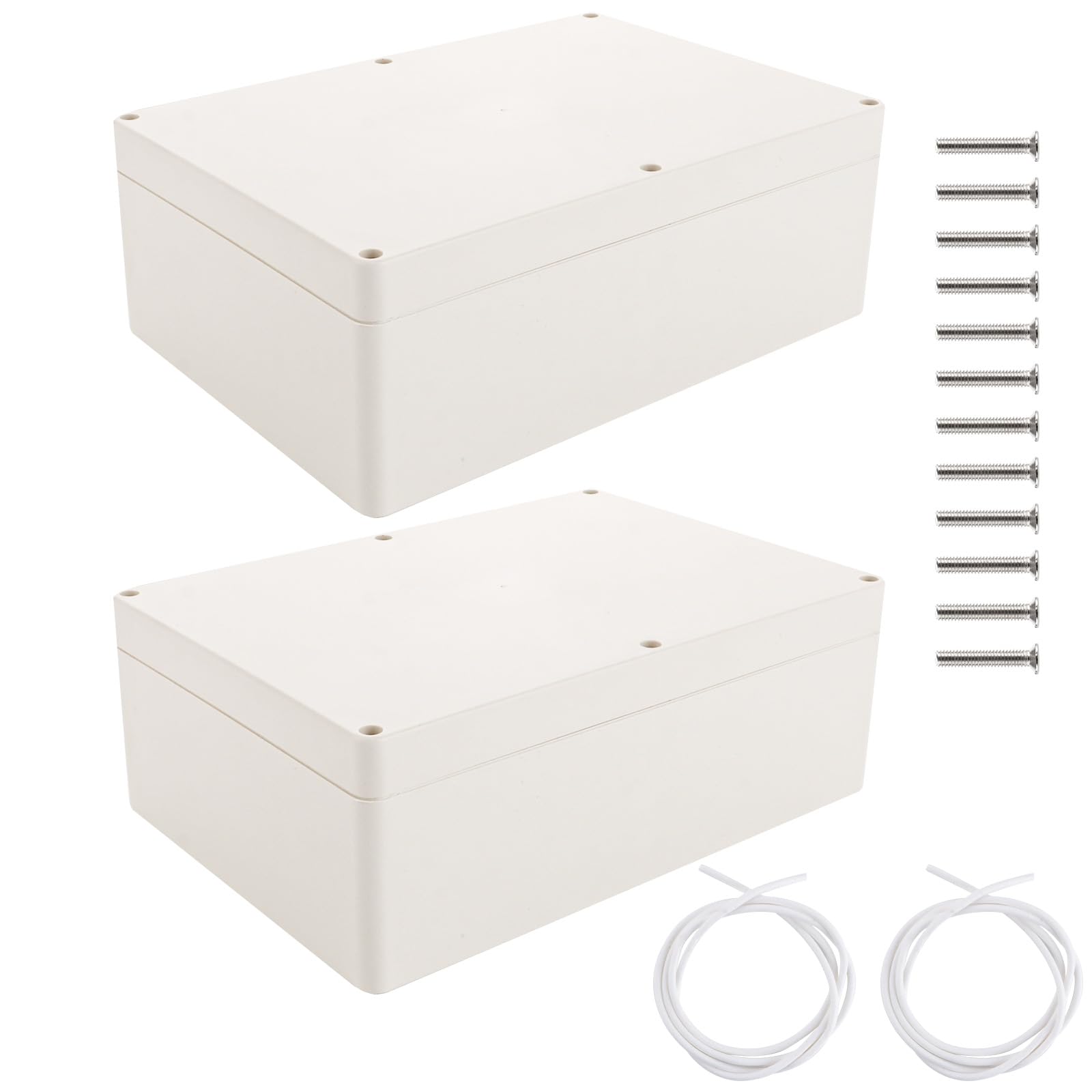 WOPPLXY 2 unidades de caja estanca exterior electrica, 265 x 185 x 95 mm caja estanca exterior de IP65 de blanca, caja de conexiones electricas de ABS