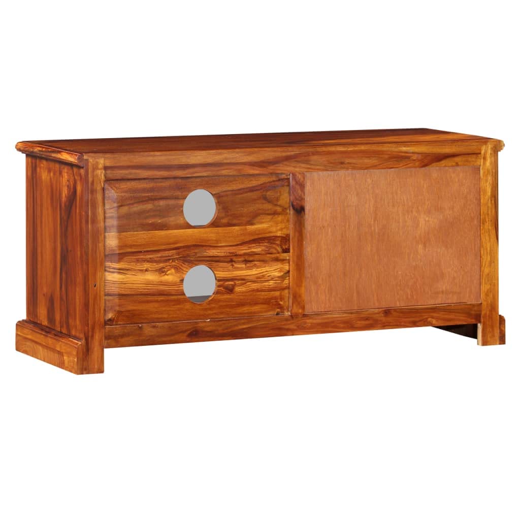 TV-Schrank Massivholz Akazie 90x30x40 cm, fertig montiert, Robustes Lowboard für Wohnzimmer, Entertainment Center, Media Console