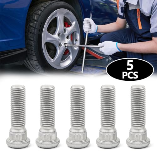 SHUNCHG 5 Stück M12x1.5 Radbolzen Stehbolzen Bolzen,48mm Radstahl Schrauben,OEM#90942-02049 90942-02070,Autozubehör Ersatz-Schraubensatz für Chevrolet,Lexus,Toyota