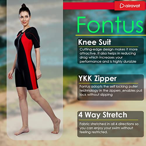 Image of AIRAVAT Fontus 5005 Women's Swim Wear with Stretchable Fabric, High Level of Uv Protection, Comfort and Flexibile (X-Large, Black)
