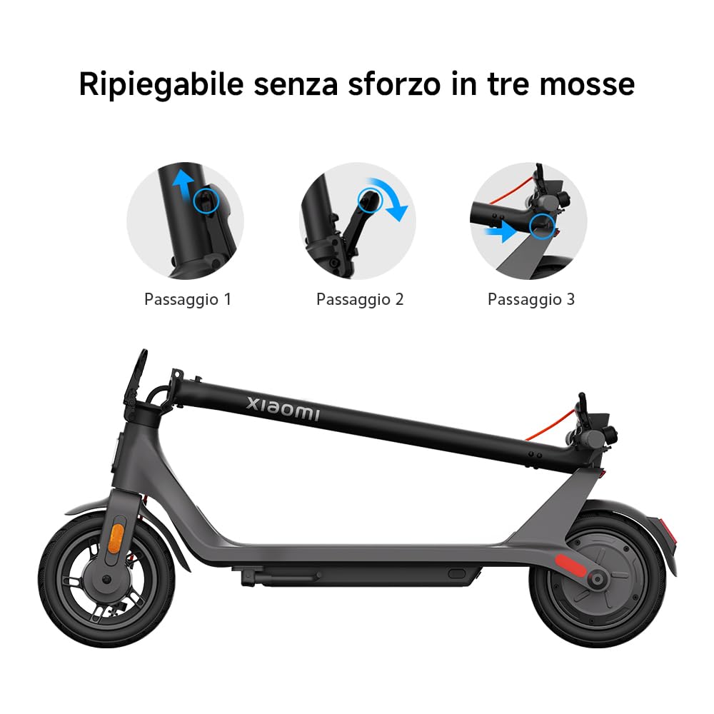 Xiaomi Electric Scooter 4 Lite (2a Gen), Design aerodinamico, Pneumatici 10", Autonomia 25km, Max 20km/h, Motore 300W*, Pendenza max 15%*, Doppio freno (Tamburo ant. + E-ABS post)