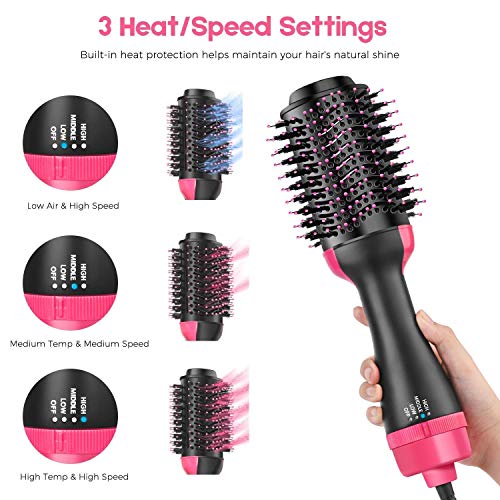 Image of One Step Hair Dryer And Volumizer,Hot Air Brush, Blow Dryer Brush, Ceramic Electric Blow Dryer Styler Straightener, 3 In1 Styling Oval Comb, Negative Ion Hair Straightener Brush