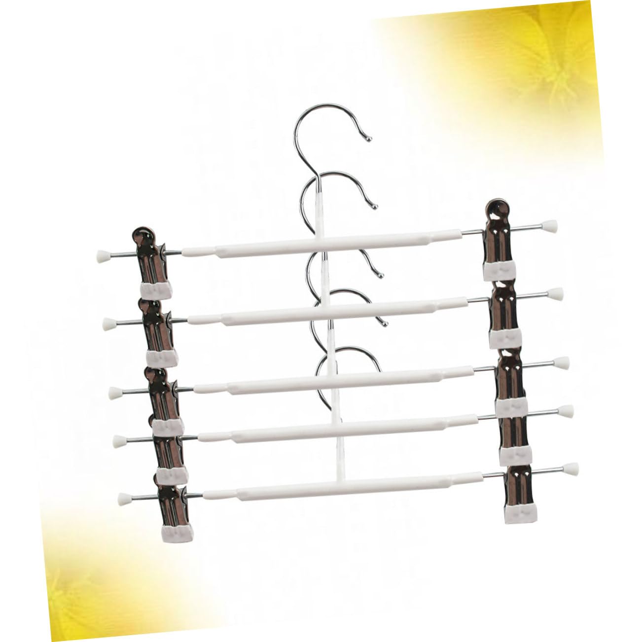 SOLUSTRE 5pcs Non Slip Pants and Skirt Hangers with Clips Space Saving Laundry Rack for Clothing Store Dorm Home Use Sturdy White Design