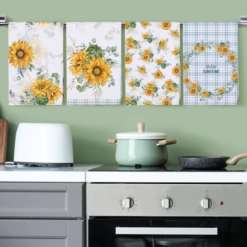 Arquiel Sunflower Kitchen Towel 100% Cotton Quick Dry Dish Towels 48 x 70CM - Image 4