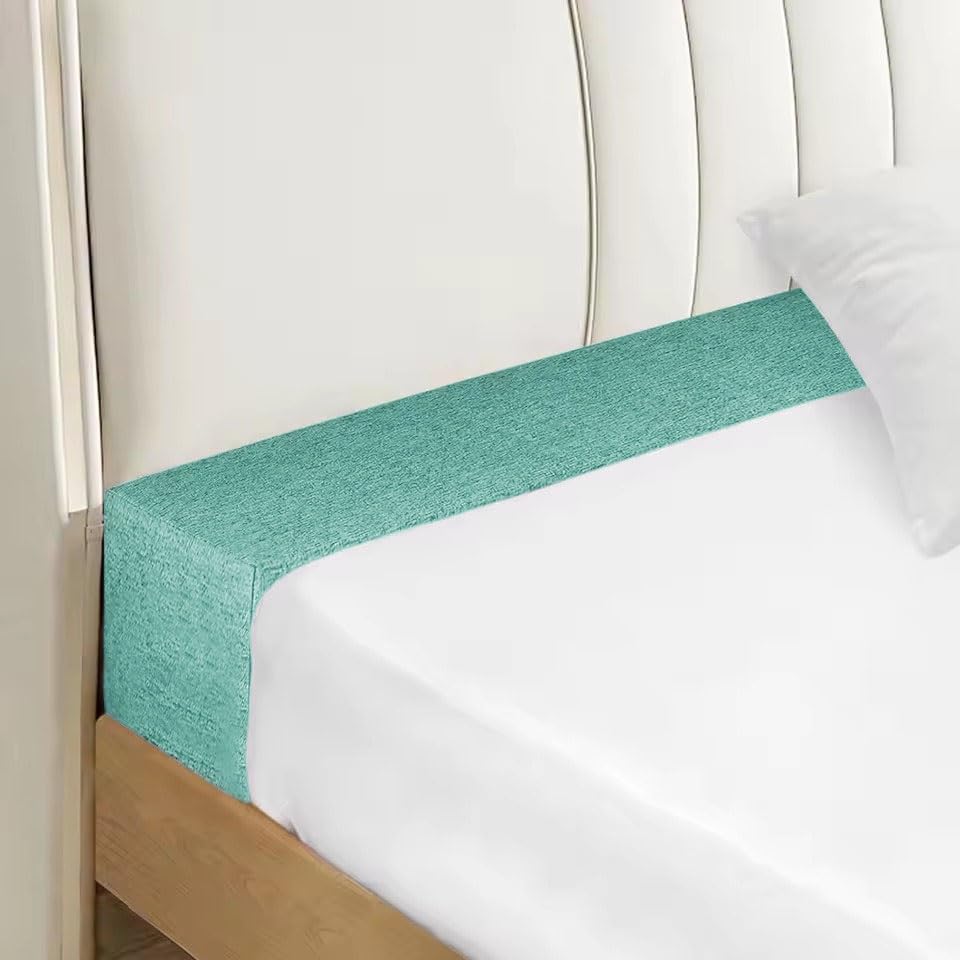 Bed Gap Filler Pillow Double/Single King Size, High-Density Bed Crack Filler with Removable Cover, Mattress Extender for Headboard Gap, Spacer Filler Between Mattress and Wall(Light Green,160x5x20cm)