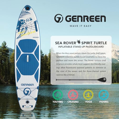 Image of Inflatable Stand-Up Paddle Boards - Available 32 inch /33 inch /34 inch Widths Inflatable Paddle Board with SUP Accessories, Camera Mount, Basic All-Around SUP Board for All Skill Levels, Up to 450lbs