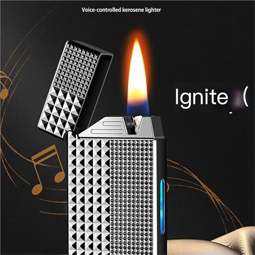 Encendedor de queroseno suave por voz: llama recargable con ventana visible 3