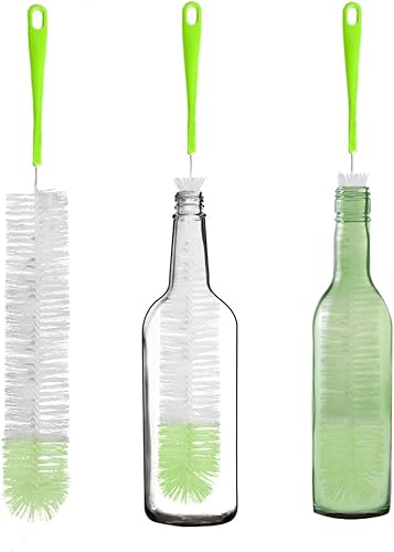 TISSA Cepillo largo de limpieza de botellas de 18 pulgadas extra largo x 2.17 pulgadas, cepillo extra ancho para lavar botellas de cerveza y vino,
