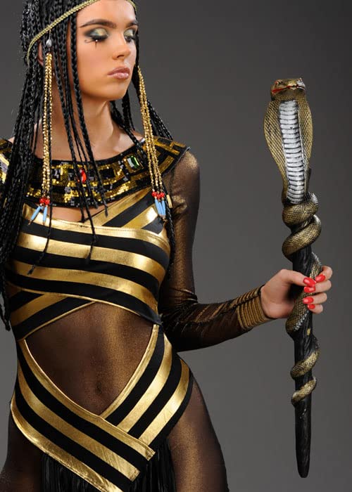 Struts Cleopatra Gold Cobra Egyptian Snake Staff Sceptre, 63cm