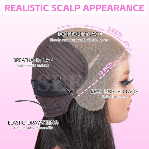 Image of ISEE Straight Glueless Wigs 13x6 HD Lace Frontal Wig for Women 18 Inch