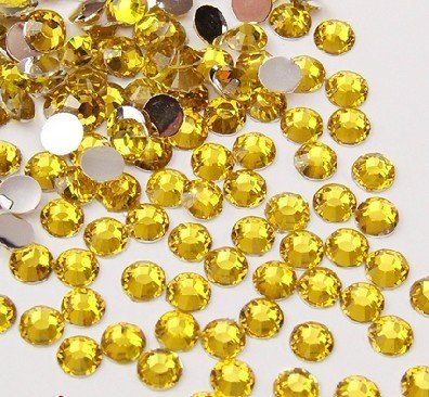 aufreihmaterialien Station 1000 Flache Rückseite Brilliant 14-Cut rund Strass, 4 mm-16ss, gelb